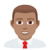 👨🏽‍💼 man office worker: medium skin tone display on JoyPixels